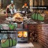 imageFEED GARDEN Firewood Carrier with Handles Log Carrier for Firewood Oxford Canvas Fire Wood Carrier Bag for Indoor Fireplace Wood Stove Accessories and Outdoor Camping Green