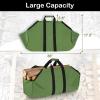 imageFEED GARDEN Firewood Carrier with Handles Log Carrier for Firewood Oxford Canvas Fire Wood Carrier Bag for Indoor Fireplace Wood Stove Accessories and Outdoor Camping Green