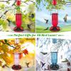 imageFEED GARDEN Glass Hummingbird Feeder for Outdoors Hanging 16 OZ Humming Birds Feeders with 4 Bee Guard Feeding Ports ampamp Builtin Ant Moat Bird Feeder for Outside Gifts for Women Mom RedPink