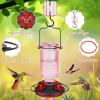 imageFEED GARDEN Glass Hummingbird Feeder for Outdoors Hanging 16 OZ Humming Birds Feeders with 4 Bee Guard Feeding Ports ampamp Builtin Ant Moat Bird Feeder for Outside Gifts for Women Mom RedPink
