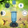 imageFEED GARDEN Glass Hummingbird Feeder for Outdoors Hanging 16 OZ Humming Birds Feeders with 4 Bee Guard Feeding Ports ampamp Builtin Ant Moat Bird Feeder for Outside Gifts for Women Mom RedBlue