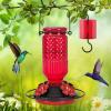 imageFEED GARDEN Glass Hummingbird Feeder for Outdoors Hanging 16 OZ Humming Birds Feeders with 4 Bee Guard Feeding Ports ampamp Builtin Ant Moat Bird Feeder for Outside Gifts for Women Mom RedRed