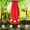 imageFEED GARDEN Glass Hummingbird Feeders for Outdoors Hanging 26 OZ Humming Birds Feeders with 6 Feeding Ports ampamp Builtin Ant Moat Bird Feeder for Outside Hummingbird Gifts for Mom Red 1 Pack2