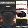 imageFEED GARDEN Mini Ash Bucket with LidShovelBroom and Screwdriver 13 Gallon Fireplace Metal BucketPellet Charcoal Bucket Ash Can for Fireplace Fire PitsHearthWood StovesIndoor OutdoorBlack35 Gallon