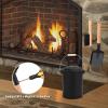 imageFEED GARDEN Mini Ash Bucket with LidShovelBroom and Screwdriver 13 Gallon Fireplace Metal BucketPellet Charcoal Bucket Ash Can for Fireplace Fire PitsHearthWood StovesIndoor OutdoorBlack25 Gallon