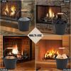 imageFEED GARDEN Mini Ash Bucket with LidShovelBroom and Screwdriver 13 Gallon Fireplace Metal BucketPellet Charcoal Bucket Ash Can for Fireplace Fire PitsHearthWood StovesIndoor OutdoorBlack13 Gallon
