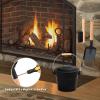 imageFEED GARDEN Mini Ash Bucket with LidShovelBroom and Screwdriver 13 Gallon Fireplace Metal BucketPellet Charcoal Bucket Ash Can for Fireplace Fire PitsHearthWood StovesIndoor OutdoorBlack13 Gallon