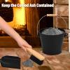 imageFEED GARDEN Mini Ash Bucket with LidShovelBroom and Screwdriver 13 Gallon Fireplace Metal BucketPellet Charcoal Bucket Ash Can for Fireplace Fire PitsHearthWood StovesIndoor OutdoorBlack13 Gallon