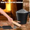 imageFEED GARDEN Mini Ash Bucket with LidShovelBroom and Screwdriver 13 Gallon Fireplace Metal BucketPellet Charcoal Bucket Ash Can for Fireplace Fire PitsHearthWood StovesIndoor OutdoorBlack35 Gallon