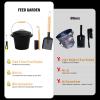 imageFEED GARDEN Mini Ash Bucket with LidShovelBroom and Screwdriver 13 Gallon Fireplace Metal BucketPellet Charcoal Bucket Ash Can for Fireplace Fire PitsHearthWood StovesIndoor OutdoorBlack13 Gallon