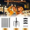 imageFEED GARDEN String Light Pole for Deck  2 Pack 98FT for Outside Hanging Steel String Poles for Outdoor Decoration Garden Backyard Patio Lighting Stand for Parties Christmas Wedding2 pack