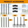 imageFEED GARDEN String Light Pole for Deck  2 Pack 98FT for Outside Hanging Steel String Poles for Outdoor Decoration Garden Backyard Patio Lighting Stand for Parties Christmas Wedding3 sections4 pack