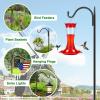 imageFEED GARDEN Upgrade Version Adjustable Shepherds Hook Bird Feeder Pole with 7 Prongs Base 76 Inch Tall Heavy Duty Outdoor Garden Poles for Hanging Bird Feeders Plant Baskets Black 1 Pack1