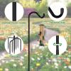 imageFEED GARDEN Upgrade Version Adjustable Shepherds Hook Bird Feeder Pole with 7 Prongs Base 76 Inch Tall Heavy Duty Outdoor Garden Poles for Hanging Bird Feeders Plant Baskets Black 1 Pack2
