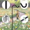 imageFEED GARDEN Upgrade Version Adjustable Shepherds Hook Bird Feeder Pole with 7 Prongs Base 76 Inch Tall Heavy Duty Outdoor Garden Poles for Hanging Bird Feeders Plant Baskets Black 1 Pack1