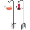 imageFEED GARDEN Upgrade Version Adjustable Shepherds Hook Bird Feeder Pole with 7 Prongs Base 76 Inch Tall Heavy Duty Outdoor Garden Poles for Hanging Bird Feeders Plant Baskets Black 1 Pack2