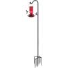 imageFEED GARDEN Upgrade Version Adjustable Shepherds Hook Bird Feeder Pole with 7 Prongs Base 76 Inch Tall Heavy Duty Outdoor Garden Poles for Hanging Bird Feeders Plant Baskets Black 1 Pack1