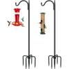 imageFEED GARDEN Upgrade Version Adjustable Shepherds Hook Bird Feeder Pole with 7 Prongs Base 76 Inch Tall Heavy Duty Outdoor Garden Poles for Hanging Bird Feeders Plant Baskets Black 1 Pack2