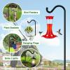 imageFEED GARDEN Upgrade Version Adjustable Shepherds Hook Bird Feeder Pole with 7 Prongs Base 76 Inch Tall Heavy Duty Outdoor Garden Poles for Hanging Bird Feeders Plant Baskets Black 1 Pack1