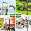 imageFEED GARDEN Upgrade Version Adjustable Shepherds Hook Bird Feeder Pole with 7 Prongs Base 76 Inch Tall Heavy Duty Outdoor Garden Poles for Hanging Bird Feeders Plant Baskets Black 1 Pack2