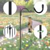 imageFEED GARDEN Upgrade Version Adjustable Shepherds Hook Bird Feeder Pole with 7 Prongs Base 76 Inch Tall Heavy Duty Outdoor Garden Poles for Hanging Bird Feeders Plant Baskets Black 1 Pack2