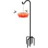 imageFEED GARDEN Upgrade Version Adjustable Shepherds Hook Bird Feeder Pole with 7 Prongs Base 76 Inch Tall Heavy Duty Outdoor Garden Poles for Hanging Bird Feeders Plant Baskets Black 1 Pack1