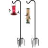 imageFEED GARDEN Upgrade Version Adjustable Shepherds Hook Bird Feeder Pole with 7 Prongs Base 76 Inch Tall Heavy Duty Outdoor Garden Poles for Hanging Bird Feeders Plant Baskets Black 1 Pack2