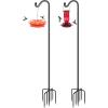 imageFEED GARDEN Upgrade Version Adjustable Shepherds Hook Bird Feeder Pole with 7 Prongs Base 76 Inch Tall Heavy Duty Outdoor Garden Poles for Hanging Bird Feeders Plant Baskets Black 1 Pack2