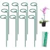 imageFEED GARDEN 16 Inch 12 Pack Plant Support Stakes Metal Garden Flower Stakes and Supports for Outdoor Plants Plant Stem Support with 24 Twist Ties for Amaryllis Lily Rose Peony Tomatoes Gladiolus