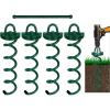 imageFEED GARDEN 16 Inch Spiral Ground Anchors Heavy Duty Screw in Spiral Stakes 4 Pack Folding Ring Ground Stakes for Securing DogsTents Trampolines Canopies Swing SetsGreenGreen