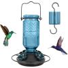 imageFEED GARDEN Glass Hummingbird Feeder for Outdoors Hanging 16 OZ Humming Birds Feeders with 4 Bee Guard Feeding Ports ampamp Builtin Ant Moat Bird Feeder for Outside Gifts for Women Mom RedBlue