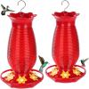 imageFEED GARDEN Glass Hummingbird Feeders for Outdoors Hanging 26 OZ Humming Birds Feeders with 6 Feeding Ports ampamp Builtin Ant Moat Bird Feeder for Outside Hummingbird Gifts for Mom Red 1 Pack2