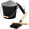 imageFEED GARDEN Mini Ash Bucket with LidShovelBroom and Screwdriver 13 Gallon Fireplace Metal BucketPellet Charcoal Bucket Ash Can for Fireplace Fire PitsHearthWood StovesIndoor OutdoorBlack13 Gallon