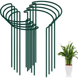 imageFEED GARDEN 12 Pack Plant Support Stakes Peony Cages and Supports Metal Garden Plant Stake10quot Wide x 16quot High Green Half Round Plant Support Rings for Outdoor Indoor Plants Tomato HydrangeaGreen10W x 24H