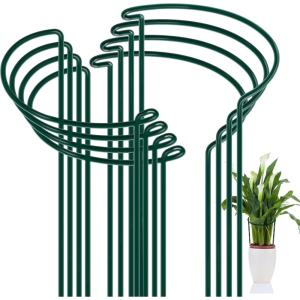 imageFEED GARDEN 12 Pack Plant Support Stakes Peony Cages and Supports Metal Garden Plant Stake10quot Wide x 16quot High Green Half Round Plant Support Rings for Outdoor Indoor Plants Tomato HydrangeaGreen10W x16H