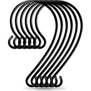 imageFEED GARDEN 6 Pack 9 Inch Metal Tree Branch Hook 15 Inch Diameter Rust Resistant Hanging Black S Shaped Hooks for Bird Feeders and Baths Planters Lanterns Ornaments and More