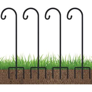 imageFEED GARDEN Adjustable 32 Inch Small Shepherds Hooks for Outdoor Garden Hooks for Lanterns Sheperds Hook for Hanging Plants Bird Feeders Solar Lights Mason Jars Weddings Decor2 Pack4
