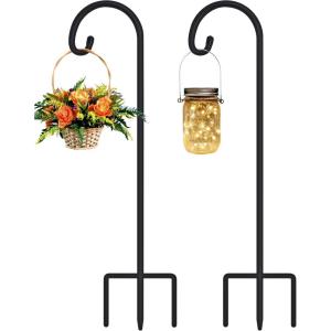imageFEED GARDEN Adjustable 32 Inch Small Shepherds Hooks for Outdoor Garden Hooks for Lanterns Sheperds Hook for Hanging Plants Bird Feeders Solar Lights Mason Jars Weddings Decor2 Pack2