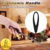 imageFEED GARDEN 29 Inch Fireplace Tools Set 5 Pieces Indoor Outdoor Wrought Iron Fireplace Accessories Set Wood Stove Fire Place Set with Heavy Duty TongsPokerShovelBrush and StandBlack