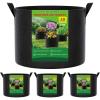 imageFEED GARDEN 10 Gallon Grow Bags  4 Pack Heavy Duty Nonwoven Fabric Pots for Vegetables Tomatoes Herbs  Breathable Reusable Plant Containers for Indoor ampamp Outdoor Gardening