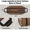 imageFEED GARDEN Firewood Carrier Bag Heavy Duty Waxed Canvas Log Carrier for Firewood Large Log Tote Fire Wood Carrying Bag with Handles for Easy Transport Carrying and Wood Stove Accessories