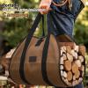 imageFEED GARDEN Firewood Carrier Bag Heavy Duty Waxed Canvas Log Carrier for Firewood Large Log Tote Fire Wood Carrying Bag with Handles for Easy Transport Carrying and Wood Stove Accessories