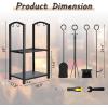 imageFEED GARDEN Firewood Rack Indoor Outdoor with Tools 5Piece Fireplace Tools Set Fireplace Log Holder HeavyDuty Steel Firewood Storage Rack for Fireplace Fire Pit Wood StoveBlack 29quot H