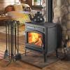 imageFEED GARDEN Fireplace Tools Set 5 Pieces Indoor Outdoor Black Wrought Iron Fire Place Poker Sets Shovel Brush Fireset Fire Pit Stand Wood Stove Log Tongs Accessories