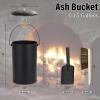 imageFEED GARDEN 515 Gallon Ash Bucket with LidShovelBroom and ScrewdriverFireplace Metal BucketPellet Charcoal Bucket Ash Can for Fireplace Fire PitsHearthWood StovesIndoor OutdoorBlack515 Gallon