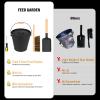 imageFEED GARDEN 515 Gallon Ash Bucket with LidShovelBroom and ScrewdriverFireplace Metal BucketPellet Charcoal Bucket Ash Can for Fireplace Fire PitsHearthWood StovesIndoor OutdoorBlack35 Gallon