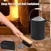 imageFEED GARDEN 515 Gallon Ash Bucket with LidShovelBroom and ScrewdriverFireplace Metal BucketPellet Charcoal Bucket Ash Can for Fireplace Fire PitsHearthWood StovesIndoor OutdoorBlack25 Gallon