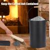imageFEED GARDEN 515 Gallon Ash Bucket with LidShovelBroom and ScrewdriverFireplace Metal BucketPellet Charcoal Bucket Ash Can for Fireplace Fire PitsHearthWood StovesIndoor OutdoorBlack515 Gallon