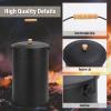 imageFEED GARDEN 515 Gallon Ash Bucket with LidShovelBroom and ScrewdriverFireplace Metal BucketPellet Charcoal Bucket Ash Can for Fireplace Fire PitsHearthWood StovesIndoor OutdoorBlack515 Gallon