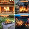 imageFEED GARDEN Fireplace Grate 30 inch Heavy Duty Fireplace Log Holder 12quot Solid Steel Bar Fire Pit Grate for Indoor Outdoor Wood Stove Fireplace Accessories Wrought Iron Firewood Burning Rack24 inch